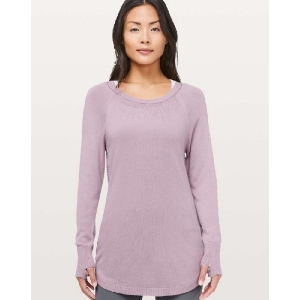 Lululemon Hello Aloe Pullover Sweater Soft Lavender Long Sleeves Thumbholes 10